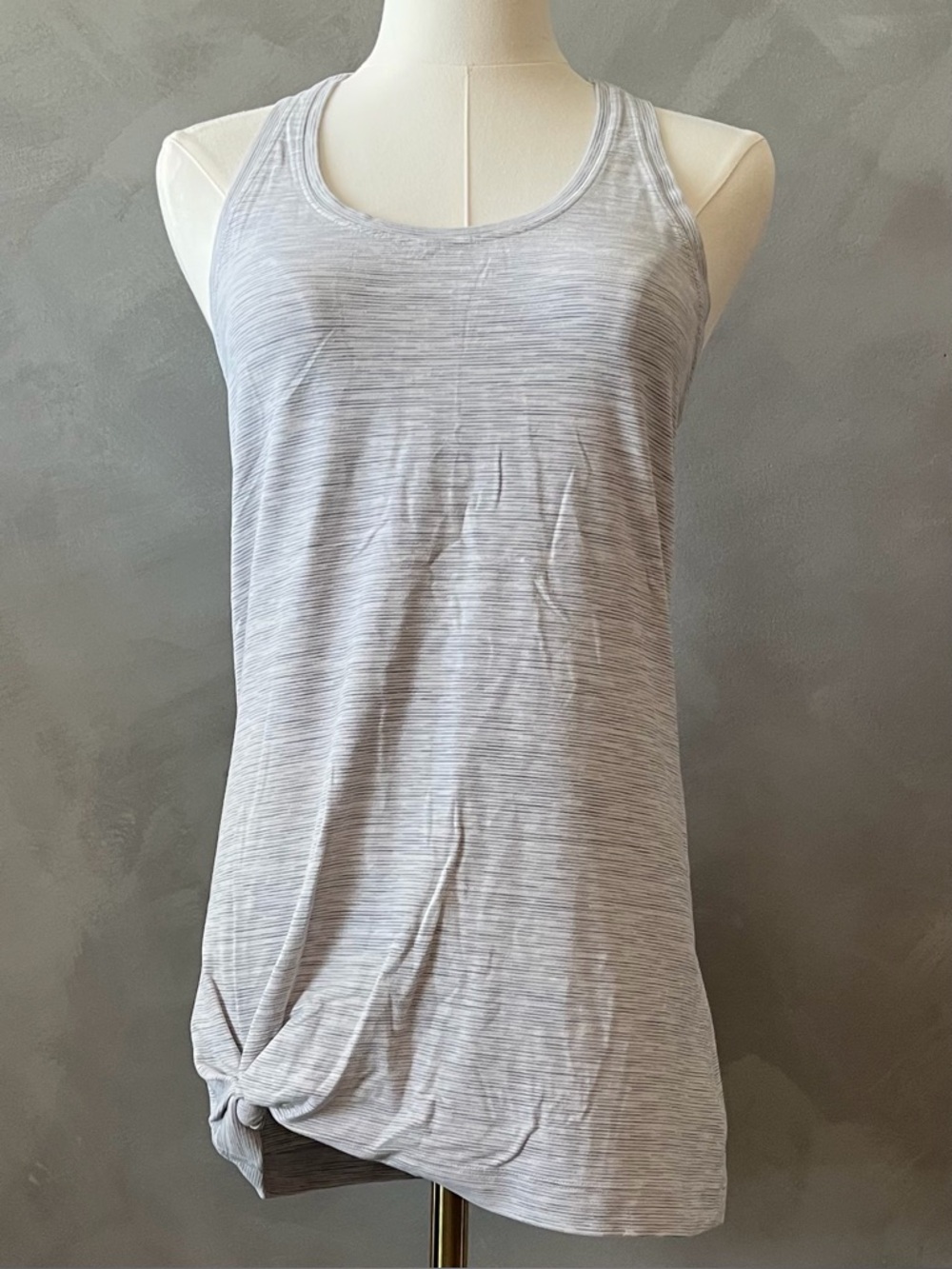 Lululemon  Size:10 Woman Striped Racerback Tank Top in Light Gray